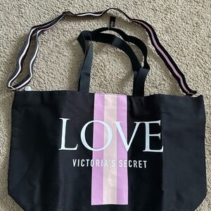 Victoria's Secret Love Black and Pink Tote